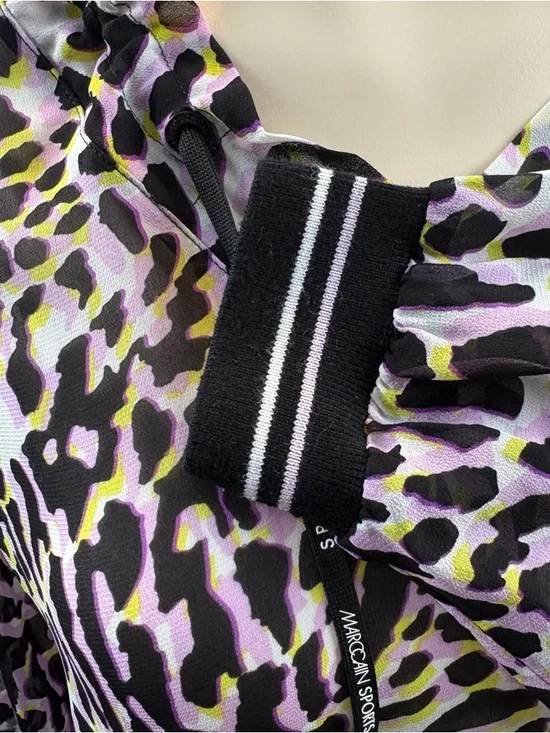 Marc Cain Sport Long-Sleeve Animal Print Drawcord Top in Lavender and Black S - Picture 11 of 14